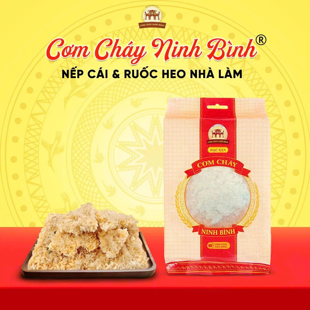 (215g) Cơm Cháy Chà Bông - Nếp Cái Hoa Vàng - Ruốc Heo Nhà Làm Túi Riêng - 4 Vị Sốt Đặc Trưng