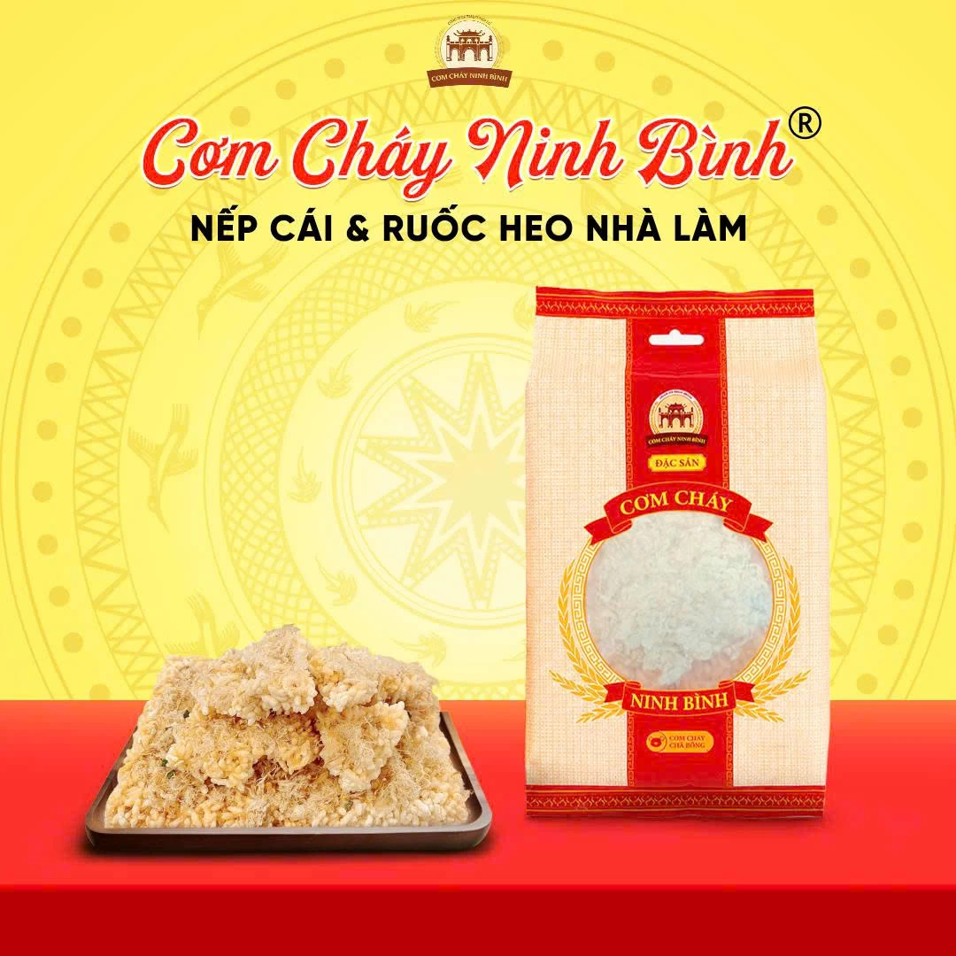 (165g) Cơm Cháy Chà Bông - Nếp Cái Hoa Vàng - Ruốc Heo Nhà Làm Túi Riêng - 4 Vị Sốt Đặc Trưng